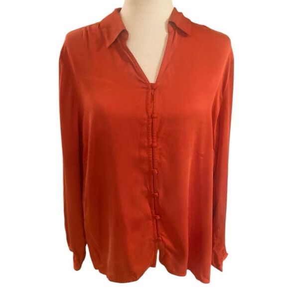 j. Jill Orange Rayon Blouse - Picture 1 of 9